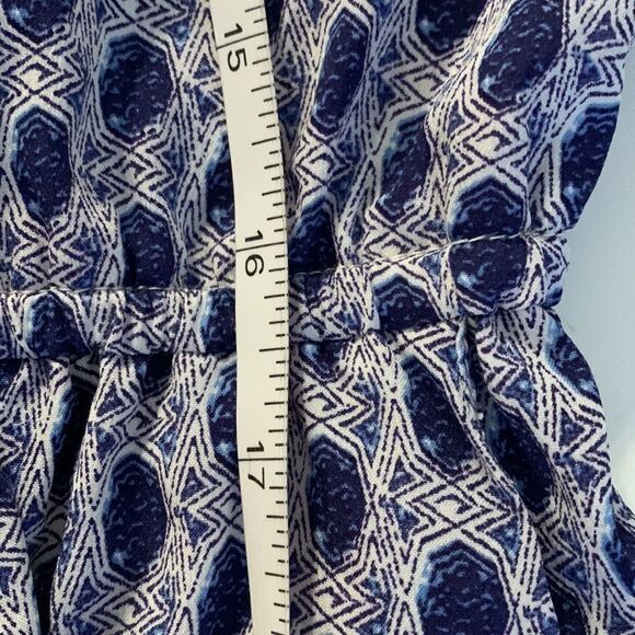 H&M blue sleeveless summer dress with pockets elastic waist mid length SZ 6 - Picture 12 of 14